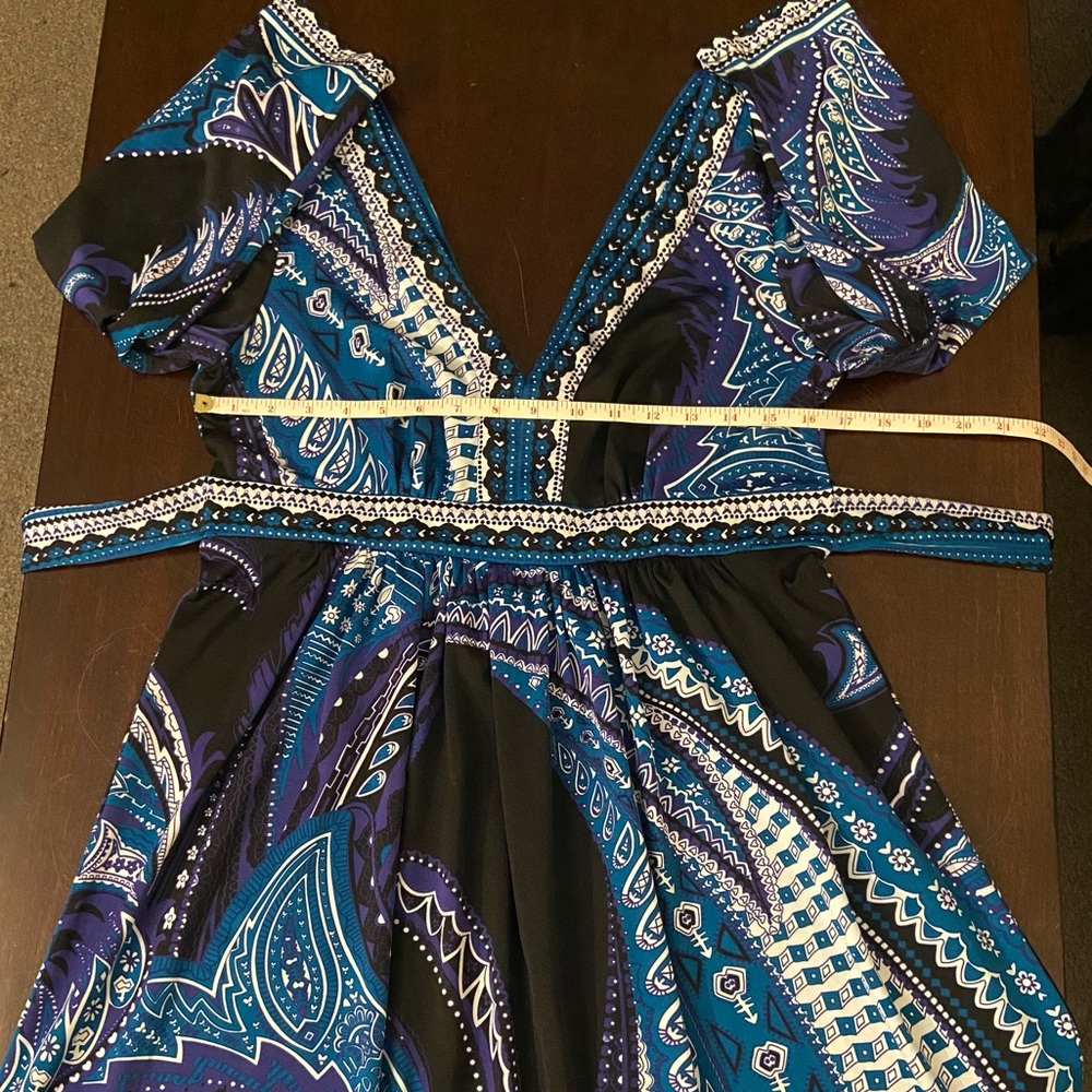 New York & Company Blue and Black Midi Dress - Picture 11 of 16